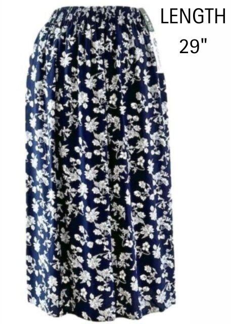 Emma Navy Pattern Skirt